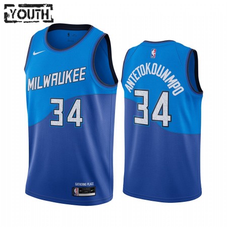 Maillot Basket Milwaukee Bucks Giannis Antetokounmpo 34 2020-21 City Edition Swingman - Enfant